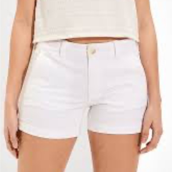 American Eagle Outfitters Super stretch‎ low rise white shorts Sz 4 - Picture 1 of 10